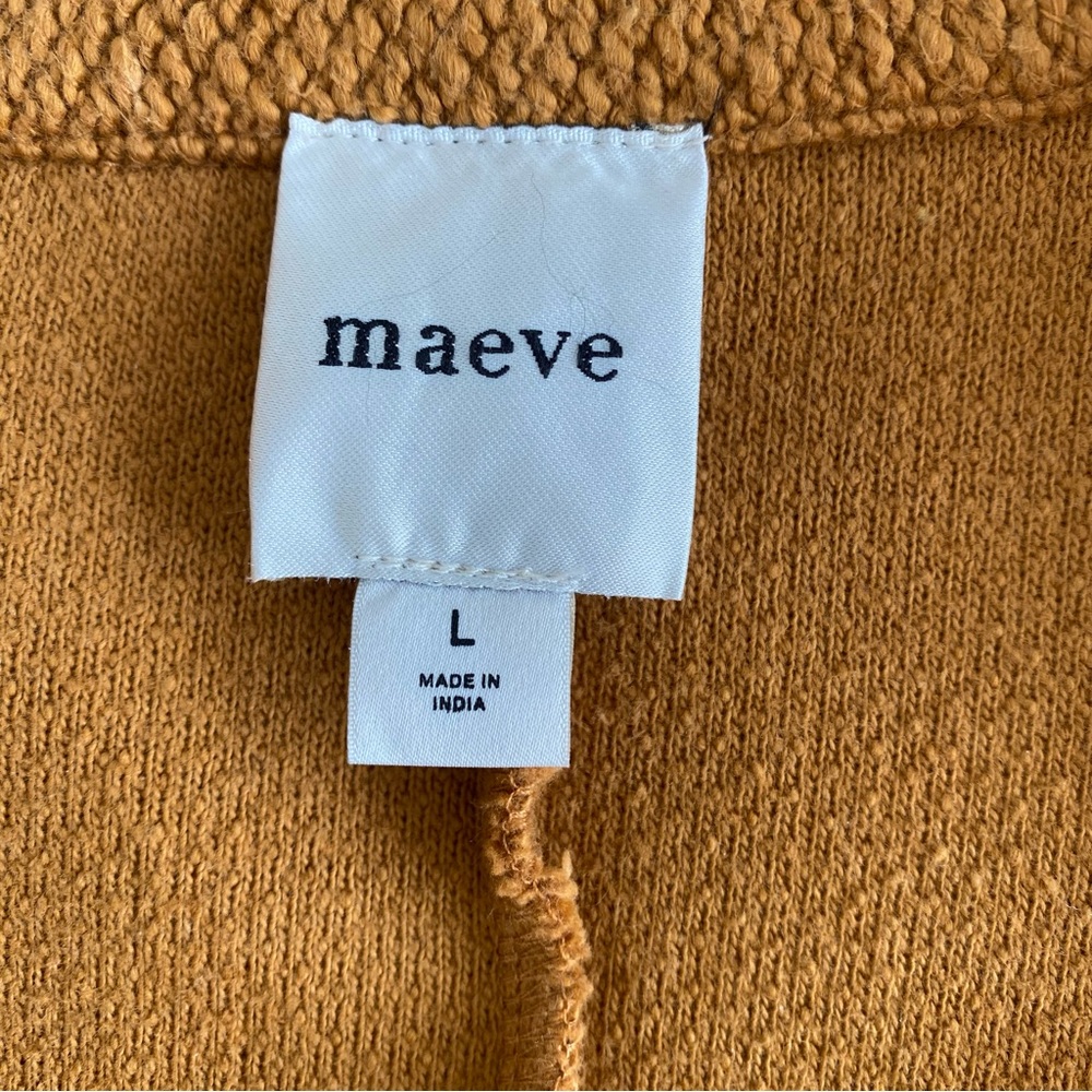 Anthropologie Maeve Textured Single Button Relaxed Blazer - Mustard Brown Size L - Picture 14 of 17